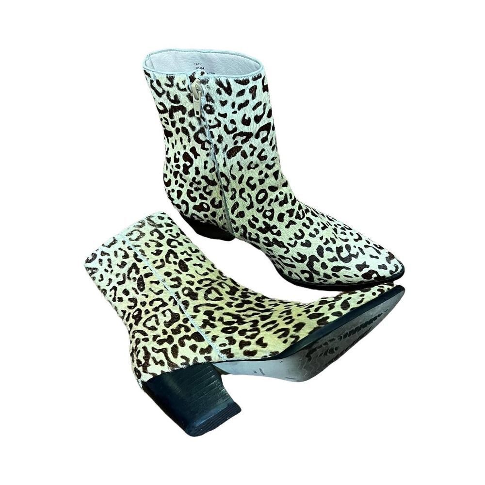 𝅺matisse Caty Boots‎ Leopard Print Calf Hair Ankle Booties Size 6.5